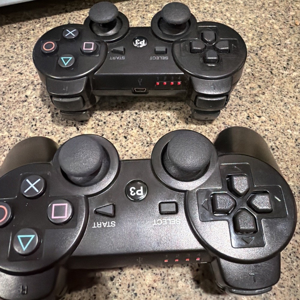 2 Unbranded P3 DualShock Wireless Controller CECHZC2U Black Bluetooth Working